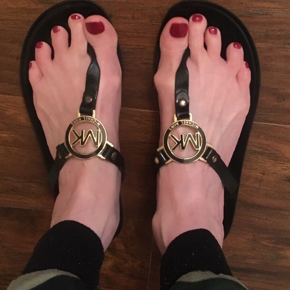 Michael Kors Shoes - Michael Kors Black Leather Sandals